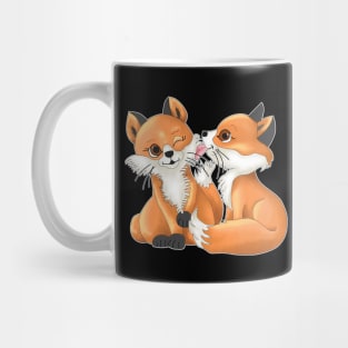 Cute Fox Pair in a Unique Artwork Mug